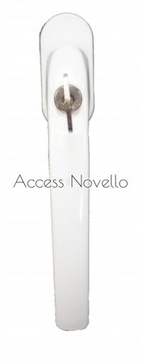 Бяла дръжка с ключ за прозорец "Kelly" F 35 мм. от Аксес Новело