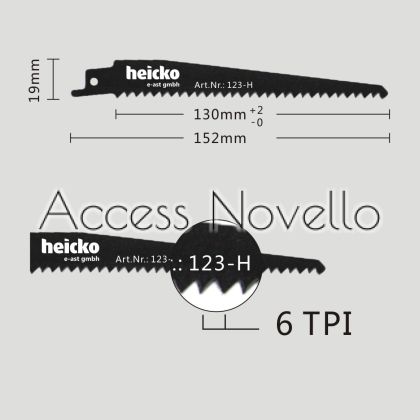 Нож за саблен трион Модел 123-U за метал - heicko e-ast GmbH от Аксес Новело